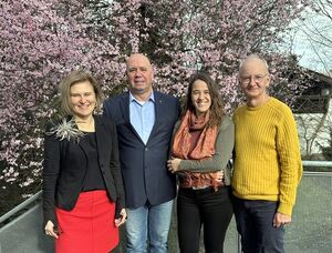 Die Parteispitze: Dr. Simone Strohmayr (MdL, Stellvertreterin), Dieter Fromm (Vorsitzender), Roland Mair (Stellvertreter) und Heike Heubach (MdB, Vorsitzende)